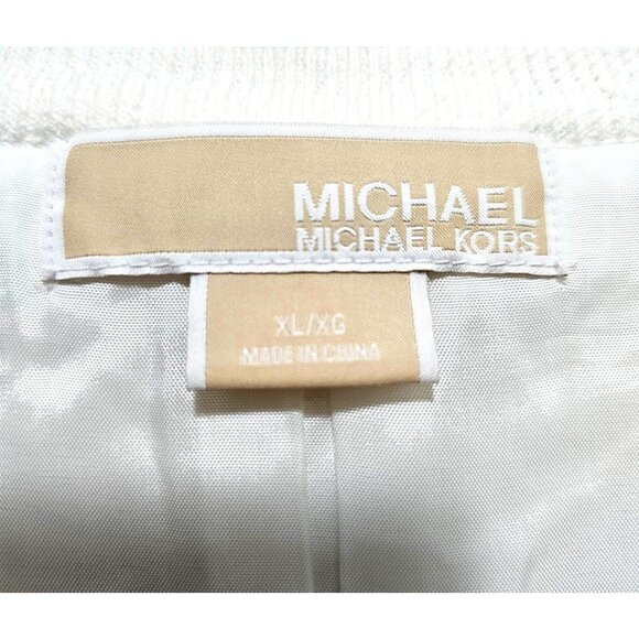 Michael Kors XL Women's White Cardigan With Rhinestone Floral Embellishments 100 - Picture 3 of 8